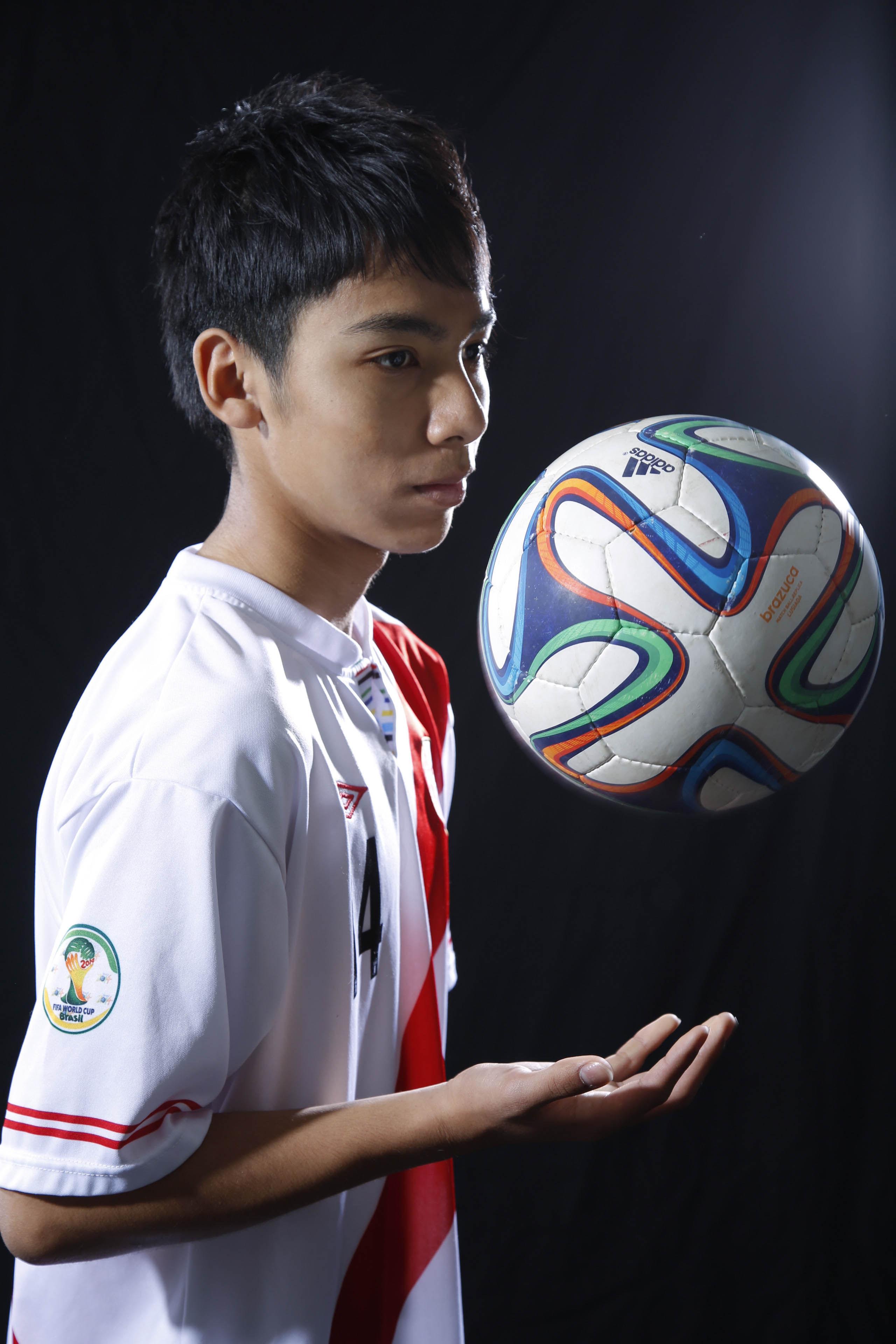 サッカー選手のプロフィール写真撮影