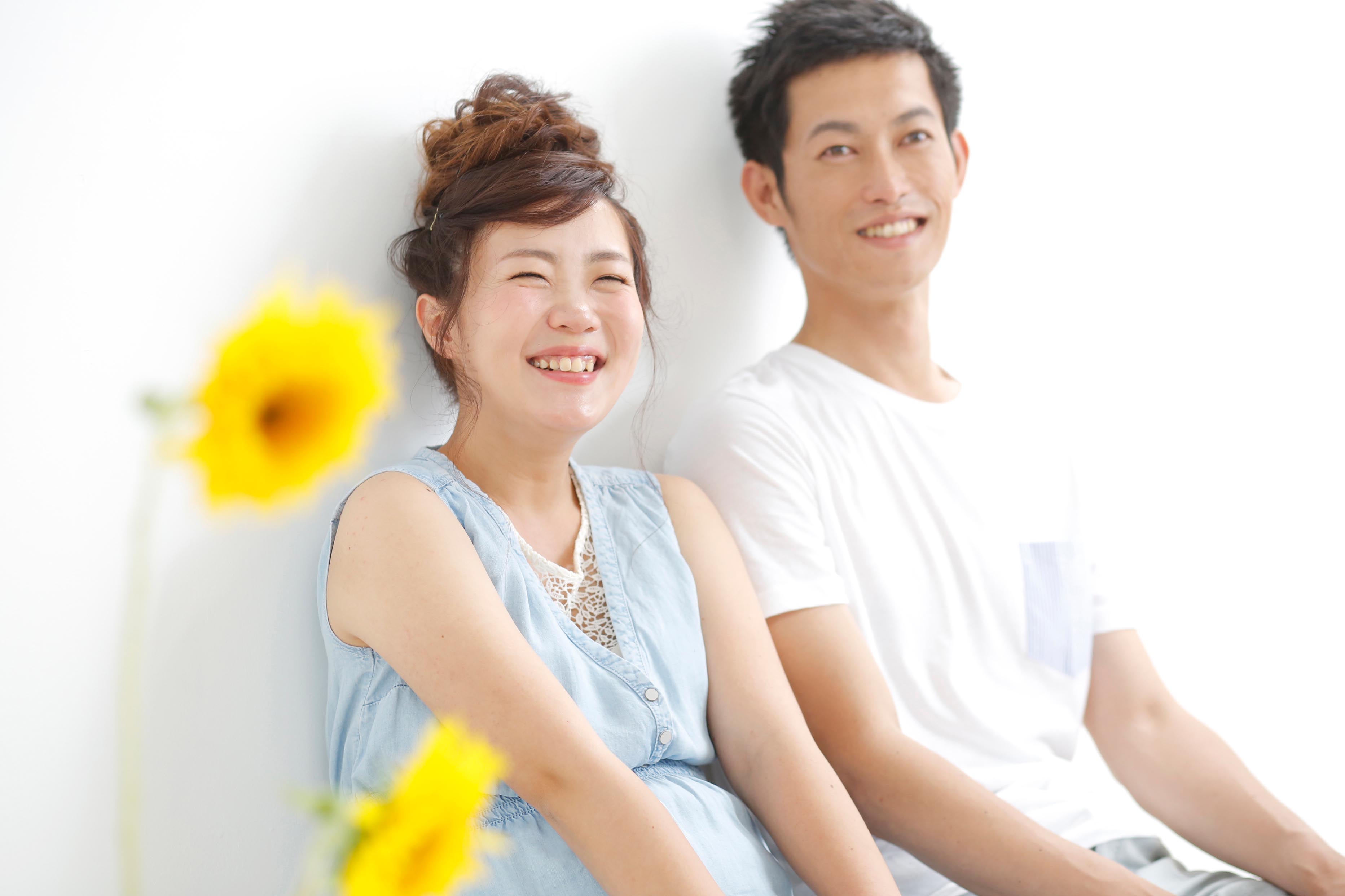 ファミリーフォト　二人で記念に写真撮影